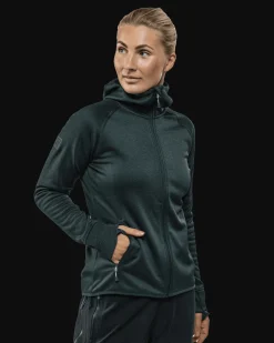 Gida Fleece Hood W Forest Green Melange