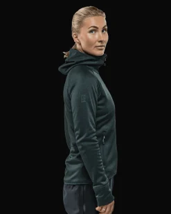 Gida Fleece Hood W Forest Green Melange