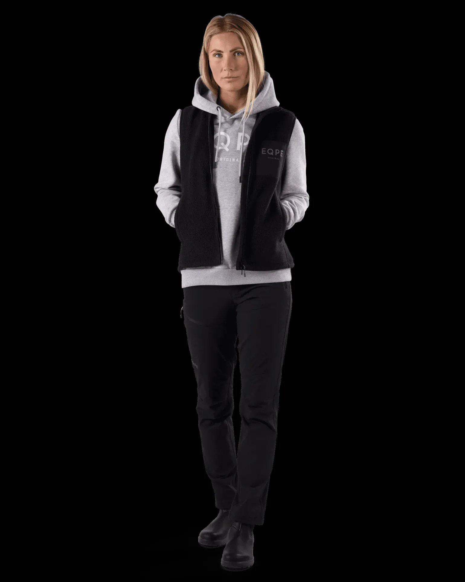 Gida Pile Vest W Deep Black