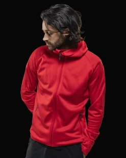 Habllek Fleece Hood M Fiery Orange Melange
