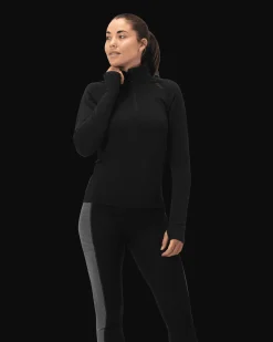 Haze Warm Wool 1/2 Zip W Deep Black